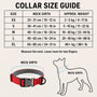 SafeWalk padded collar neck-girth size guide from XS to XL