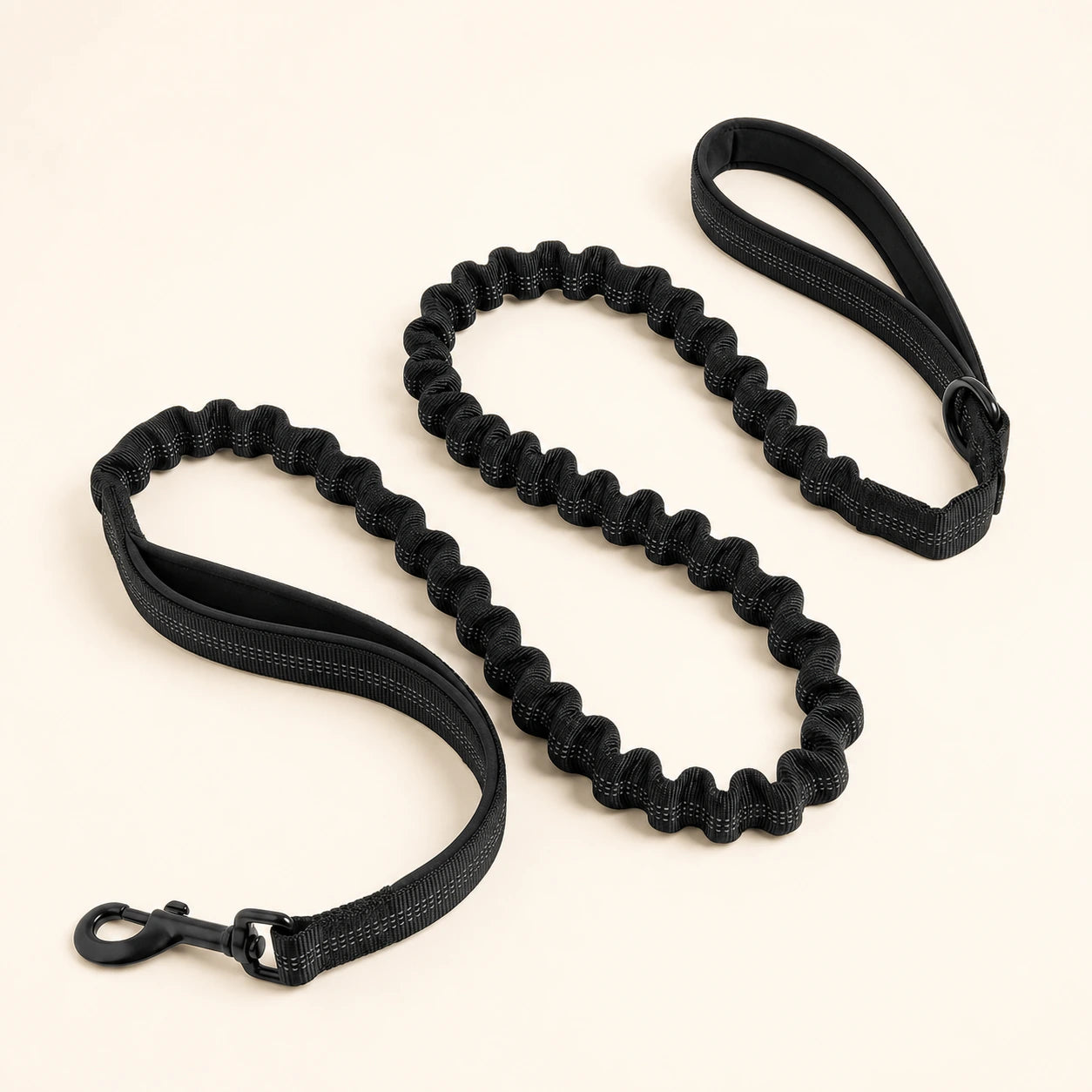 Black SafeWalk shock-absorbing bungee leash